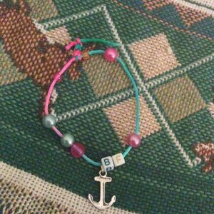 Cute stylish bead bracelet with ancher(handmade)